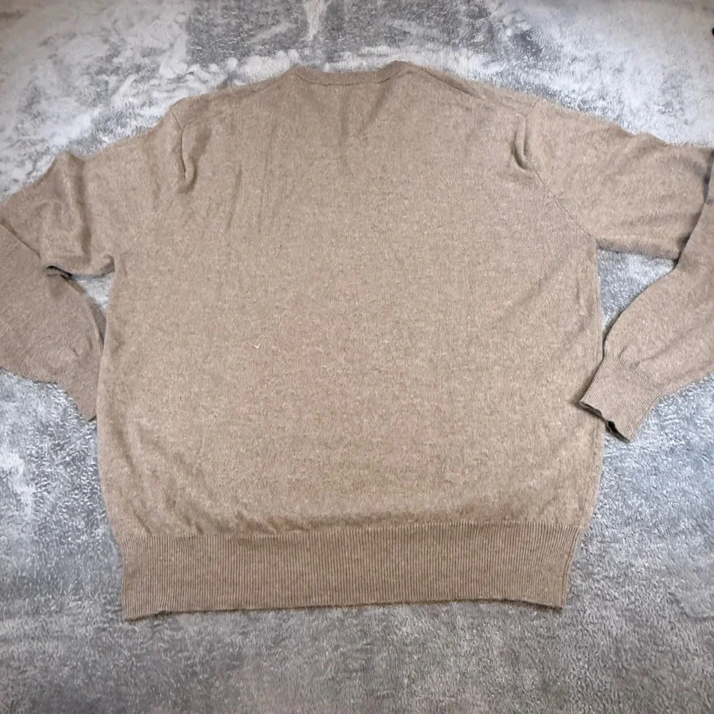 Reserve West Coast Patrick James 100% Cashmere V-Neck Sweater Mens 2XL Tan Brown